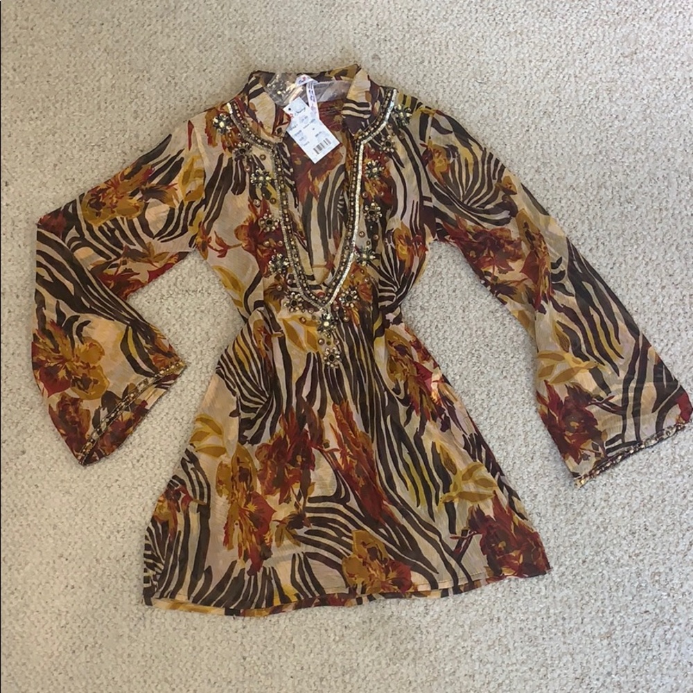 Flowy beaded coverup